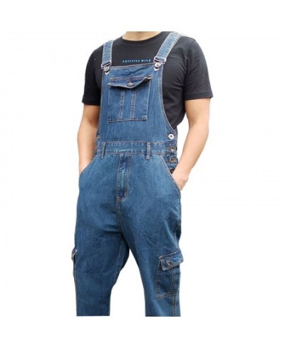 Men's Denim Overalls Men's Overalls Jumpsuit Large Size Strap Straight Blue Jeans With 7 Pockets More sizes 30-48 50 $92.74 -...