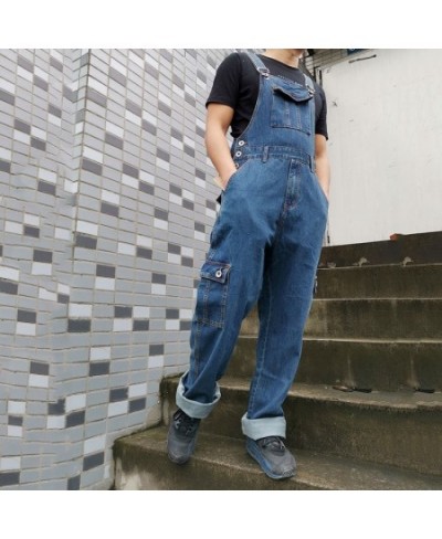 Men's Denim Overalls Men's Overalls Jumpsuit Large Size Strap Straight Blue Jeans With 7 Pockets More sizes 30-48 50 $92.74 -...