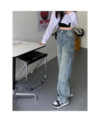 Pants Y2k Star Patchwork Jeans Women Streetwear Low Rise Straight Leg Denim Cargo Pants Baggy Harajuku Vintage Casual Jean 90...