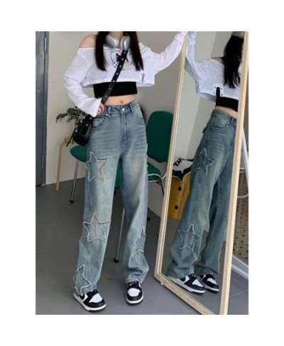 Pants Y2k Star Patchwork Jeans Women Streetwear Low Rise Straight Leg Denim Cargo Pants Baggy Harajuku Vintage Casual Jean 90...