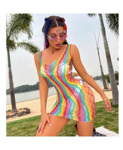 Crochet Knitted Mini Dress Hollow Out Colors One Piece Bikinis Shorts Sexy Beach Summer Dress Bathing Suit Skirt $32.96 - Swi...