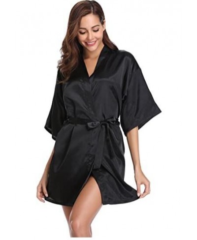 Satin Robe Female Intimate Lingerie Sleepwear Silky Bridal Wedding Gift Casual Kimono Bathrobe Gown Nightgown Sexy Nightwear ...