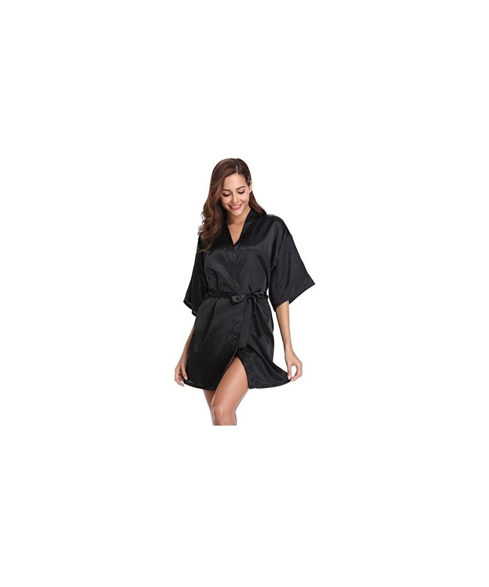 Satin Robe Female Intimate Lingerie Sleepwear Silky Bridal Wedding Gift Casual Kimono Bathrobe Gown Nightgown Sexy Nightwear ...