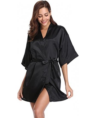 Satin Robe Female Intimate Lingerie Sleepwear Silky Bridal Wedding Gift Casual Kimono Bathrobe Gown Nightgown Sexy Nightwear ...