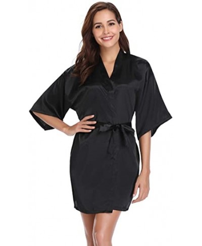 Satin Robe Female Intimate Lingerie Sleepwear Silky Bridal Wedding Gift Casual Kimono Bathrobe Gown Nightgown Sexy Nightwear ...