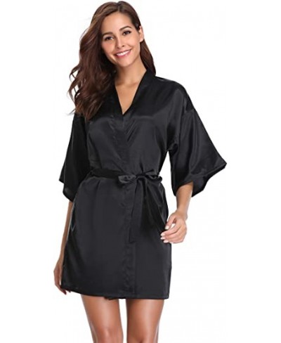 Satin Robe Female Intimate Lingerie Sleepwear Silky Bridal Wedding Gift Casual Kimono Bathrobe Gown Nightgown Sexy Nightwear ...