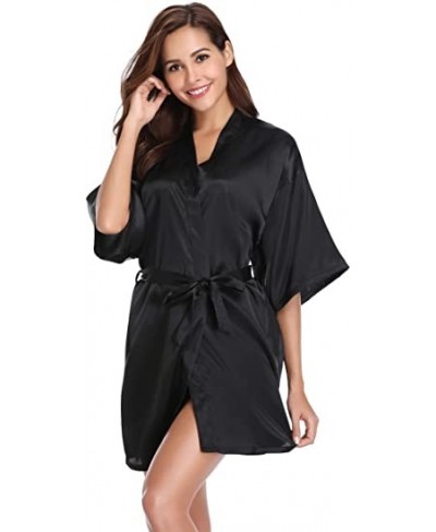 Satin Robe Female Intimate Lingerie Sleepwear Silky Bridal Wedding Gift Casual Kimono Bathrobe Gown Nightgown Sexy Nightwear ...