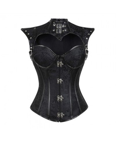 Retro Jacquard Floral Corsets Top Steampunk Women Sexy Goth Corset Overbust Gothic Bustier Bodice Femme Punk Clothing Plus Si...