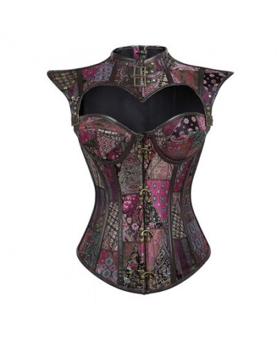 Retro Jacquard Floral Corsets Top Steampunk Women Sexy Goth Corset Overbust Gothic Bustier Bodice Femme Punk Clothing Plus Si...