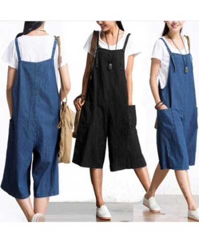 Women Jumpsuit Playsuits Pockets Denim Look Dungaree Harem Trousers Pants $41.36 - Jumpsuits