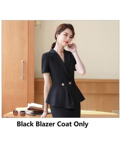 Summer Short Sleeve Formal rofessional Women Business Suits with Skirt and Tops OL Styles Ladies Office Career Blazers Set $9...