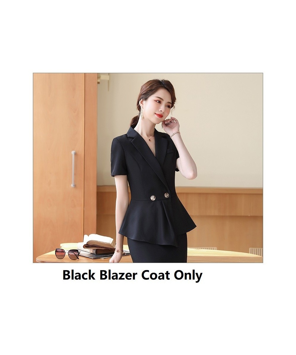 Summer Short Sleeve Formal rofessional Women Business Suits with Skirt and Tops OL Styles Ladies Office Career Blazers Set $9...