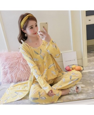 Gown Sets Women Korean Style Daily Printed Sweet Womens Robes Trendy Breathable Elegant Clothing Homewear Soft Students Femal...