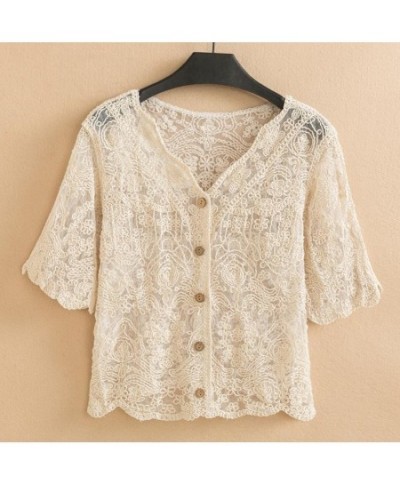 Cardigan Women Lace Patchwork Vintage Style All-match Single Breasted Female Leisure Loose Summer See Through Fashion New $27...