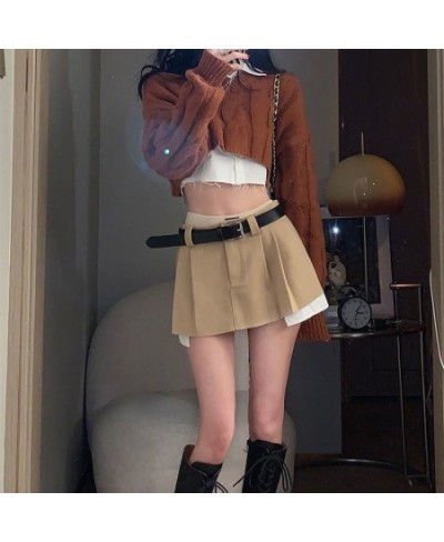 Vintage Irregular Micro Skirt 2023 Fashion Women Casaul Cropped Patchwork High Waist Sexy Pleated Mini Skirt Streetwear $36.1...