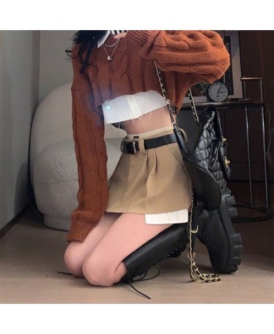 Vintage Irregular Micro Skirt 2023 Fashion Women Casaul Cropped Patchwork High Waist Sexy Pleated Mini Skirt Streetwear $36.1...