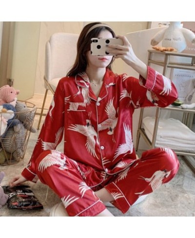 Silk Pajamas for Women's Satin Pyjama Set Long Sleeve Casual Sleepwear Nightwear Comfortable Animal Loungewear Satin Pjs $33....