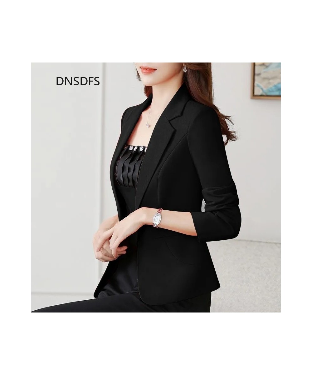 Yellow Suit Fall Jacket for Women Solid Slim Business Blazer Ladies Black Coats Korean Office Green Blazer Casual Coat Mujer ...