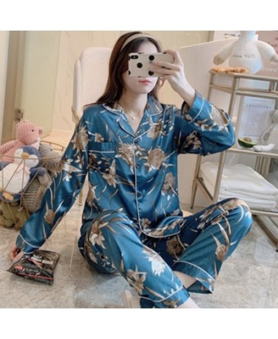 Silk Pajamas for Women's Satin Pyjama Set Long Sleeve Casual Sleepwear Nightwear Comfortable Animal Loungewear Satin Pjs $33....