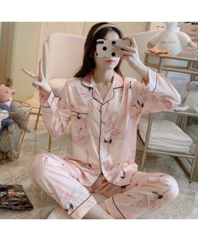 Silk Pajamas for Women's Satin Pyjama Set Long Sleeve Casual Sleepwear Nightwear Comfortable Animal Loungewear Satin Pjs $33....