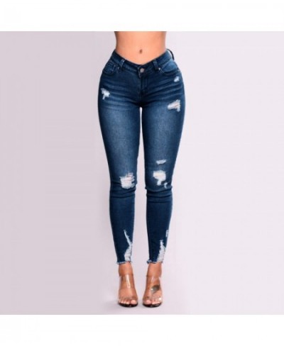 Ladies Butt Lifting Skinny Jeans High Waist Stretchy Distressed Slimming Denim Pants Destroyed Ripped Trousers $32.54 - Jeans