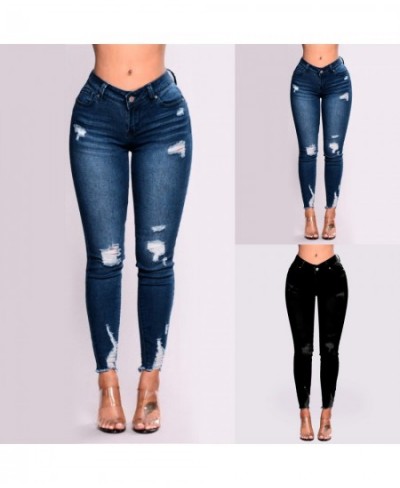 Ladies Butt Lifting Skinny Jeans High Waist Stretchy Distressed Slimming Denim Pants Destroyed Ripped Trousers $32.54 - Jeans