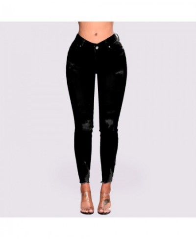 Ladies Butt Lifting Skinny Jeans High Waist Stretchy Distressed Slimming Denim Pants Destroyed Ripped Trousers $32.54 - Jeans