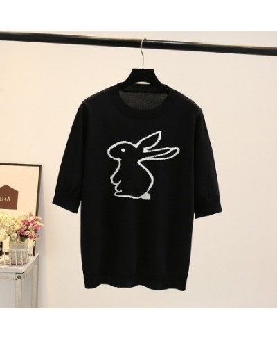 Plus Size Basic T-Shirt Women 2023 Summer Dobby Rabbit Ice Knit O-Neck Tees Short Sleeve Tops Oversized Curve Clothes $38.13 ...