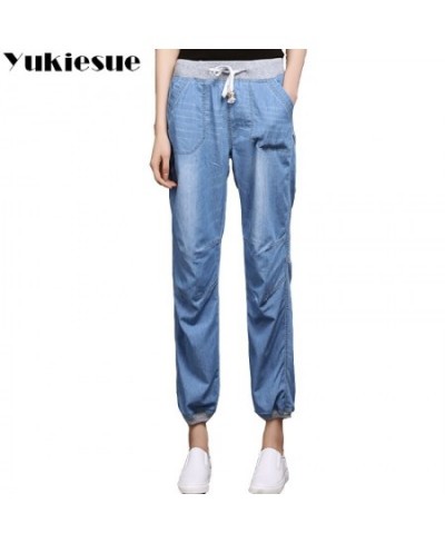 High waist jeans woman 2022 summer autumn softener denim jeans elastic waist loose denim harem pants female trousers jeans $4...