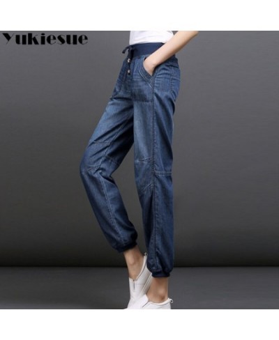 High waist jeans woman 2022 summer autumn softener denim jeans elastic waist loose denim harem pants female trousers jeans $4...