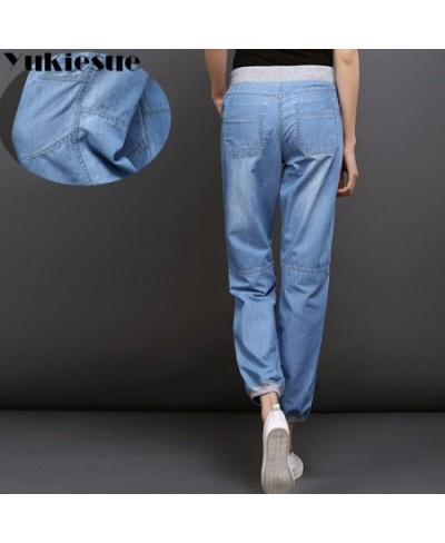 High waist jeans woman 2022 summer autumn softener denim jeans elastic waist loose denim harem pants female trousers jeans $4...