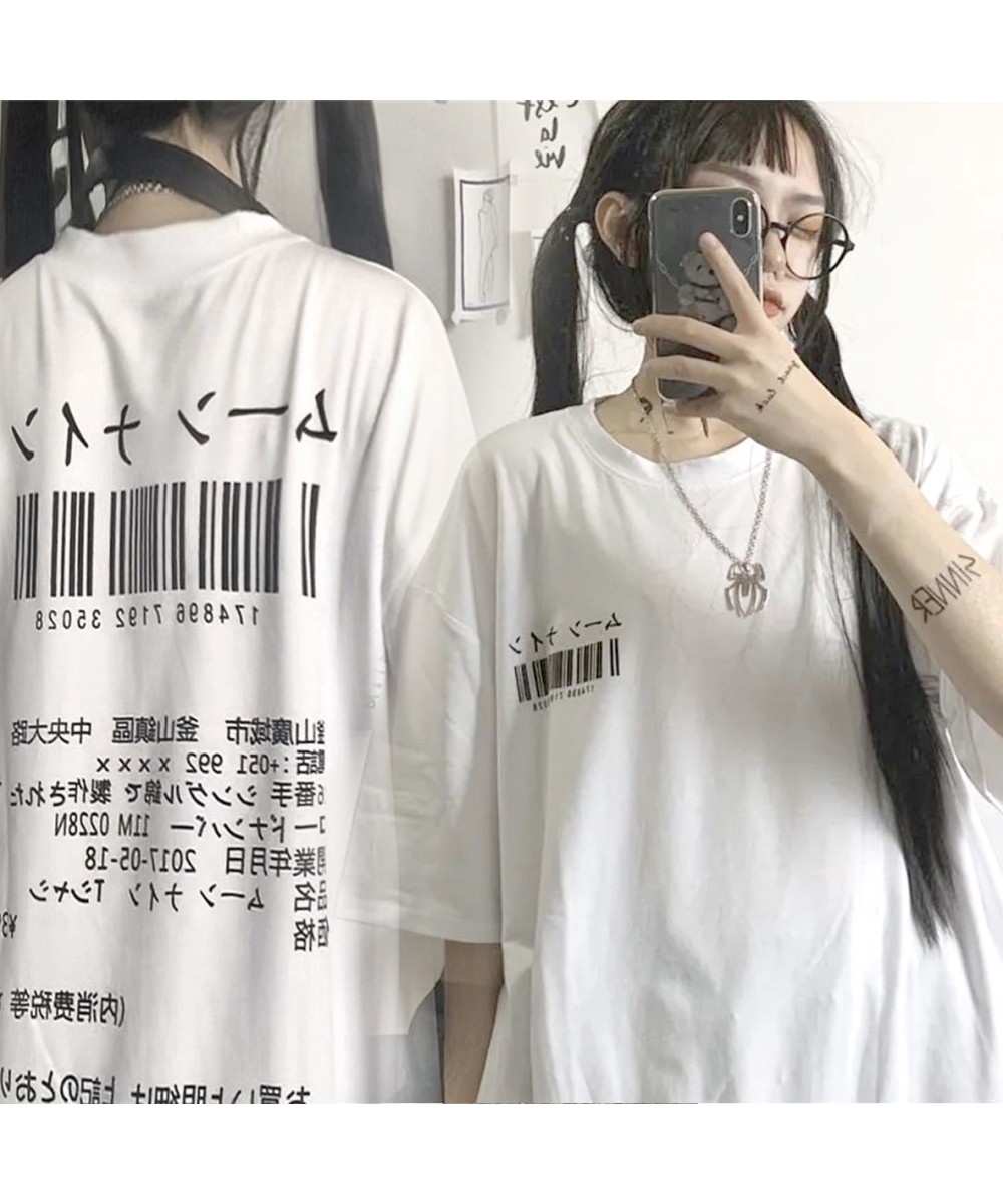 Punk Vintage KoreanFashion Goth Graphic Women Y2k Top Style Crop O-neck Tshirt Japanese Streetwear Short Sleeve T-shirt $29.5...