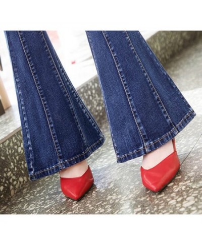 Flare Pants Fashion Skinny Stretch Spliced Jeans Women High Waist Slim Fit Pants Female Plus Size Lady Trousers Casual Jeans ...