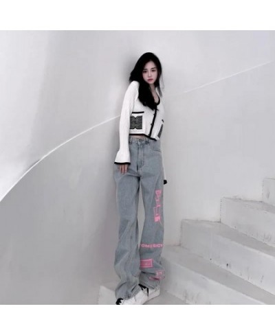 Graphic Print Baggy Jeans Women Clothing High Street Vintage Distressed High Waisted Jeans Woman Casual Women Jeans Pants $53...