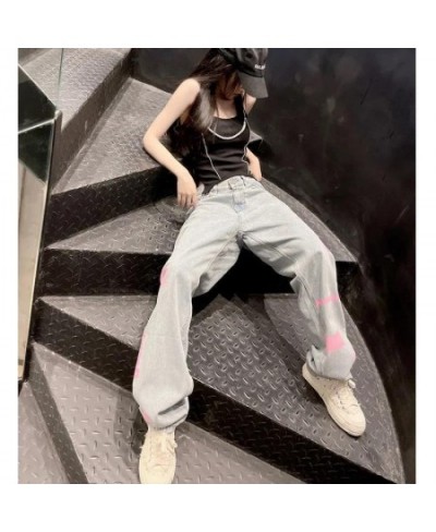 Graphic Print Baggy Jeans Women Clothing High Street Vintage Distressed High Waisted Jeans Woman Casual Women Jeans Pants $53...