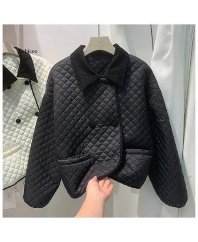 cotton jacket contrast color autumn and winter down cotton jacket women's short new Korean cotton jacket cotton coat $61.94 -...