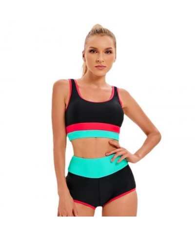 Swimwear Women Swimsuit Two Piece Bikini Sets Sexy Tankini Beachwear Patchwork High Waist Shorts Sports Backless Fitness $29....