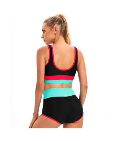 Swimwear Women Swimsuit Two Piece Bikini Sets Sexy Tankini Beachwear Patchwork High Waist Shorts Sports Backless Fitness $29....