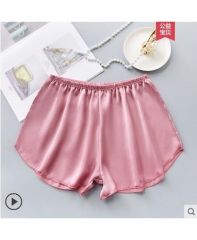 Sexy Satin Women Pajama Shorts Korean Cute Elastic Waist Solid Summer Sleepwear Bottoms Safety Shorts 122729WKA $14.97 - Slee...