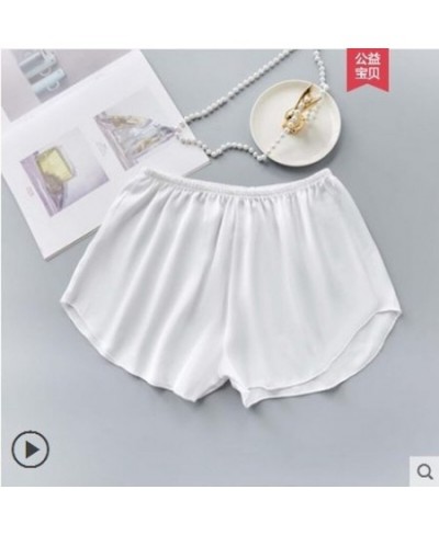 Sexy Satin Women Pajama Shorts Korean Cute Elastic Waist Solid Summer Sleepwear Bottoms Safety Shorts 122729WKA $14.97 - Slee...