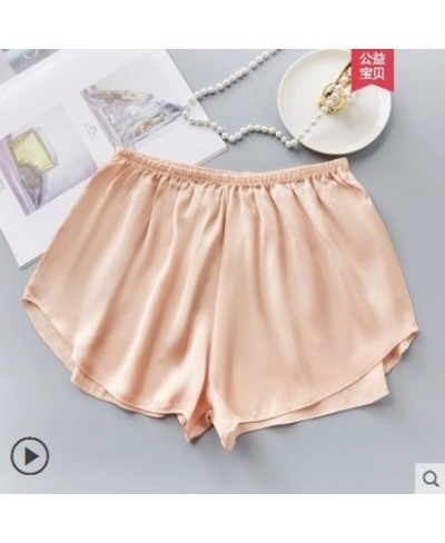 Sexy Satin Women Pajama Shorts Korean Cute Elastic Waist Solid Summer Sleepwear Bottoms Safety Shorts 122729WKA $14.97 - Slee...