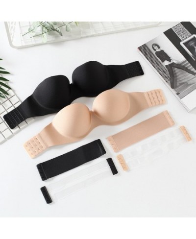 Summer Non-slip Strapless Bra Women Invisible Underwear Sexy Gathering Lingerie Comfortable Push Up Bralette Breast Wrapping ...