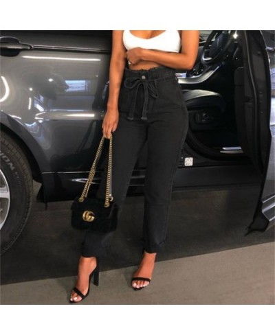 Women High Waist Jeans Sexy Jeans denim Harem Pants jeans womens High Streetwear loose Pants Black Jeans Women $41.53 - Jeans