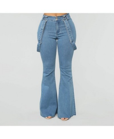 Plus Size Suspender Flare Jeans Jumpsuits 3XL Wide Leg Denim Overalls Vintage Blue Streetwear Bib Pant One Piece Bandage $54....