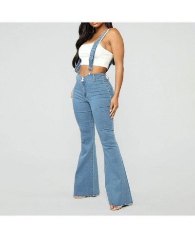 Plus Size Suspender Flare Jeans Jumpsuits 3XL Wide Leg Denim Overalls Vintage Blue Streetwear Bib Pant One Piece Bandage $54....