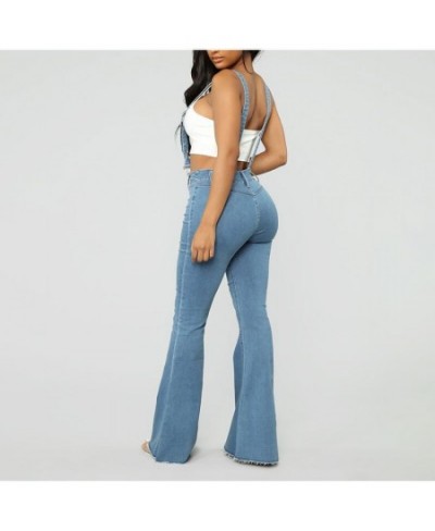 Plus Size Suspender Flare Jeans Jumpsuits 3XL Wide Leg Denim Overalls Vintage Blue Streetwear Bib Pant One Piece Bandage $54....