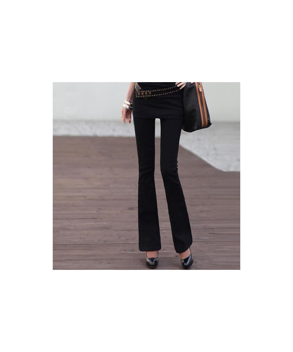 Women's High Waist Skinny Flare Jeans Korean Flared Boot Cut Jean Pencil Pants Women Black White Cotton Denim Trousers $61.40...