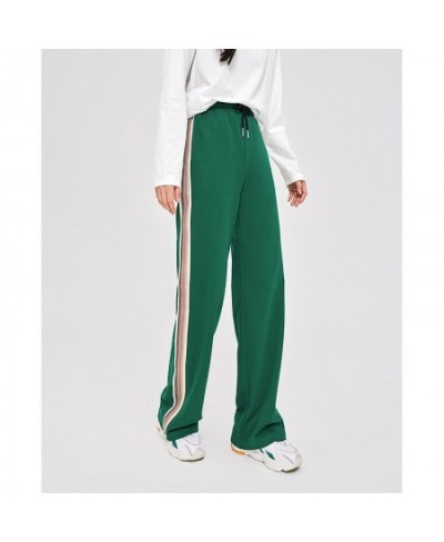 Women Sweatpants 2022 Autumn Elastic Waist Straight Trousers Green Gradient Webbing Casual Streetwear Sport Pants $62.27 - Pa...