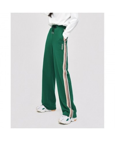 Women Sweatpants 2022 Autumn Elastic Waist Straight Trousers Green Gradient Webbing Casual Streetwear Sport Pants $62.27 - Pa...