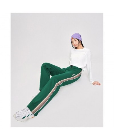 Women Sweatpants 2022 Autumn Elastic Waist Straight Trousers Green Gradient Webbing Casual Streetwear Sport Pants $62.27 - Pa...